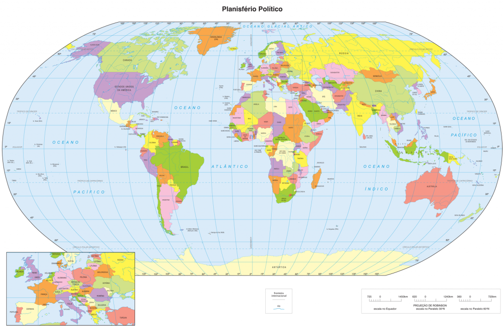 mapa do mundo nome dos paises
