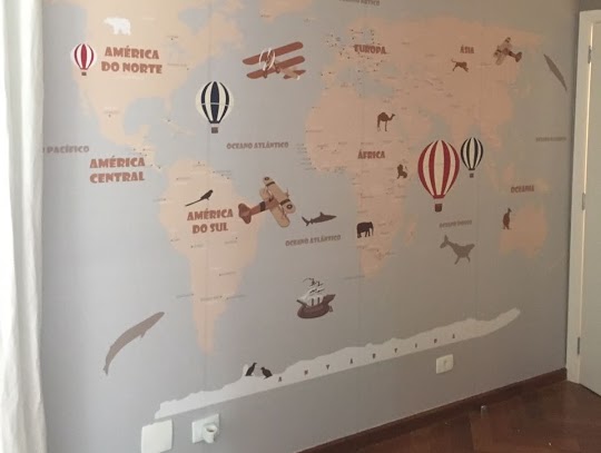 decoração para viajantes com mapa mundi 18-D